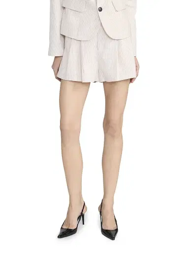 Frame Women's The Striped Soho Wide-Leg Belted Shorts - Ecru Multi - Size 12 | Thumbnail 4 Frame Women's The Striped Soho Wide-Leg Belted Shorts - Ecru Multi - Size 12 | Thumbnail 4