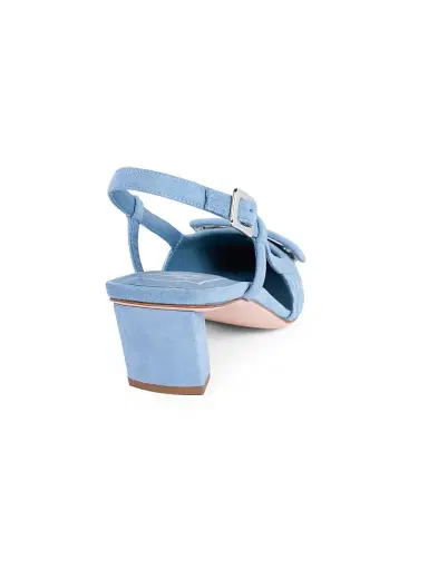 Roger Vivier Women's 45MM Denim Crochet Slingback Pumps - Denim | Thumbnail 3