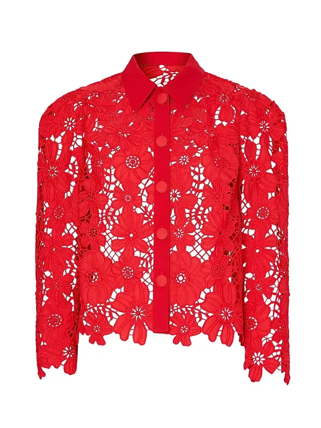 Milly Women's June Roja Lace Top - Red