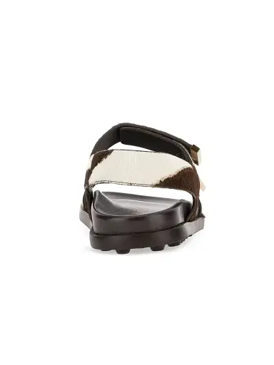 Tod's Women's Zebra-Print Calf Hair Flat Sandals - Bianco Calce - Size 10 | Thumbnail 7