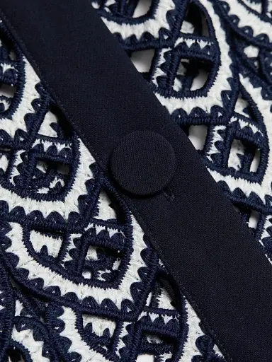 Milly Women's Addison Lace Top - Navy White | Thumbnail 7