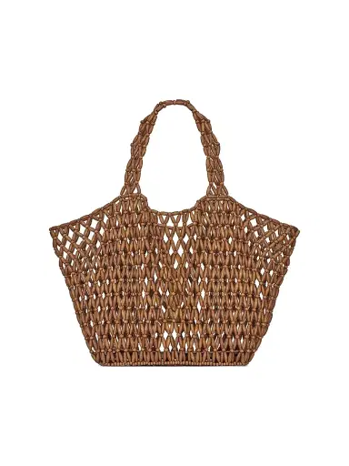 Saint Laurent Women's Icare Medium Totes in Wood Beads - Light Wood And Brick | Thumbnail 6 Saint Laurent Women's Icare Medium Totes in Wood Beads - Light Wood And Brick | Thumbnail 6