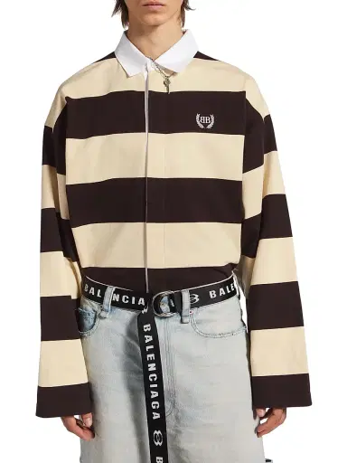 Balenciaga Men's Polo Shirt - Dark Brown Beige - Size Small | Thumbnail 3 Balenciaga Men's Polo Shirt - Dark Brown Beige - Size Small | Thumbnail 3