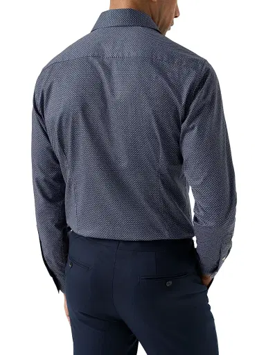 Eton Men's Geometric Print Contemporary-Fit Cotton Twill Shirt | Thumbnail 3 Eton Men's Geometric Print Contemporary-Fit Cotton Twill Shirt | Thumbnail 3