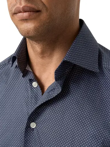 Eton Men's Geometric Print Contemporary-Fit Cotton Twill Shirt | Thumbnail 4 Eton Men's Geometric Print Contemporary-Fit Cotton Twill Shirt | Thumbnail 4