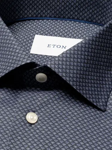 Eton Men's Geometric Print Contemporary-Fit Cotton Twill Shirt | Thumbnail 6 Eton Men's Geometric Print Contemporary-Fit Cotton Twill Shirt | Thumbnail 6