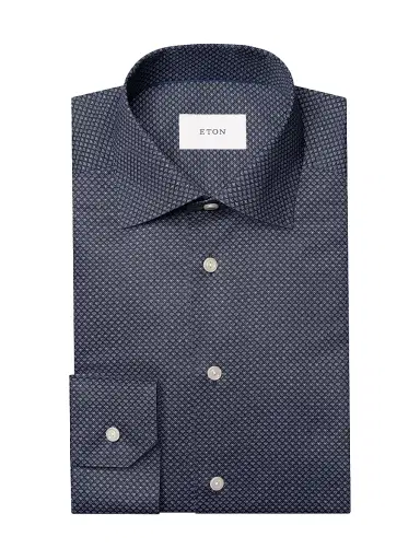 Eton Men's Geometric Print Contemporary-Fit Cotton Twill Shirt | Thumbnail 1 Eton Men's Geometric Print Contemporary-Fit Cotton Twill Shirt | Thumbnail 1