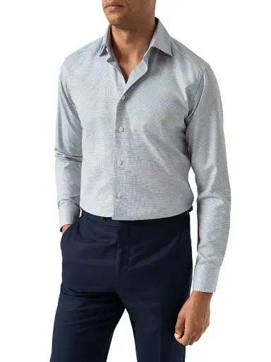 Eton Men's Contemporary-Fit Semi Solid Twill Shirt | Thumbnail 2 Eton Men's Contemporary-Fit Semi Solid Twill Shirt | Thumbnail 2