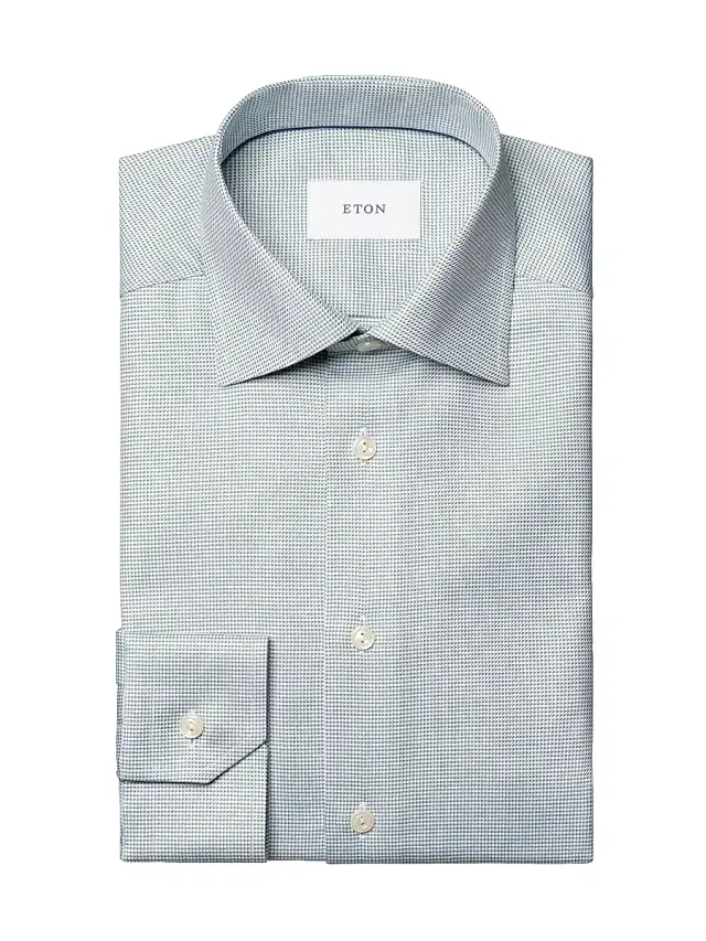 Men's Contemporary-Fit Semi Solid Twill Shirt - Green