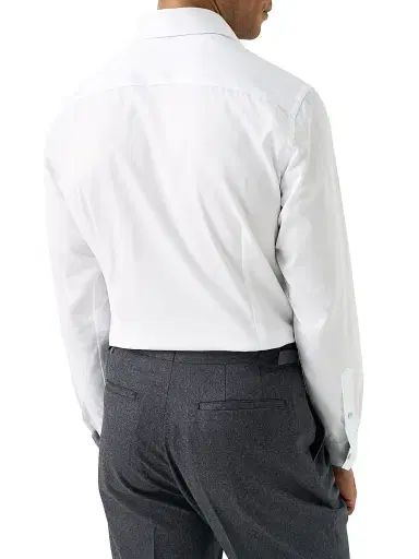 Eton Men's Floral Detail Signature Slim-Fit Cotton Twill Shirt - White - Size 17.5 | Thumbnail 3