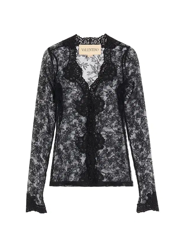 Valentino Garavani Women's Stretch Lace Cardigan - Black