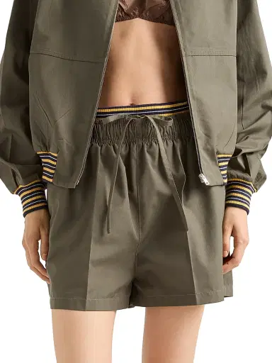 Prada Women's Poplin Shorts - Green - Size 10 | Thumbnail 2