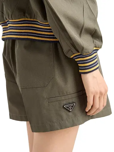Prada Women's Poplin Shorts - Green - Size 10 | Thumbnail 3