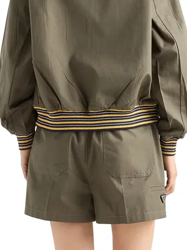 Prada Women's Poplin Shorts - Green - Size 10 | Thumbnail 4
