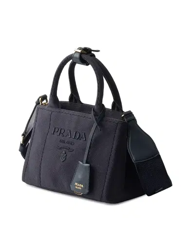Prada Women's Jardinière Cotton Canvas Mini Top Handle Bag - Blue | Thumbnail 2