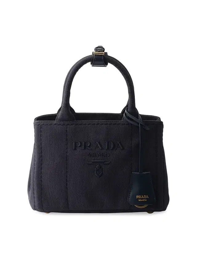 Prada Women's Jardinière Cotton Canvas Mini Top Handle Bag - Blue