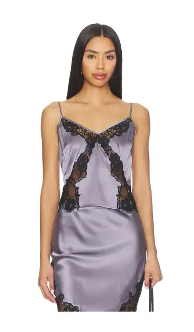 Fleur du Mal Juliet Lace Silk Cami Top | Thumbnail 1