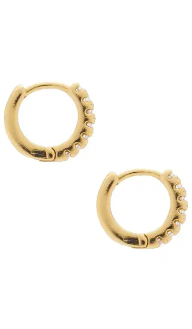 Natalie B Jewelry Lucy Micro Pave Huggy Hoop Earrings | Thumbnail 2 Natalie B Jewelry Lucy Micro Pave Huggy Hoop Earrings | Thumbnail 2