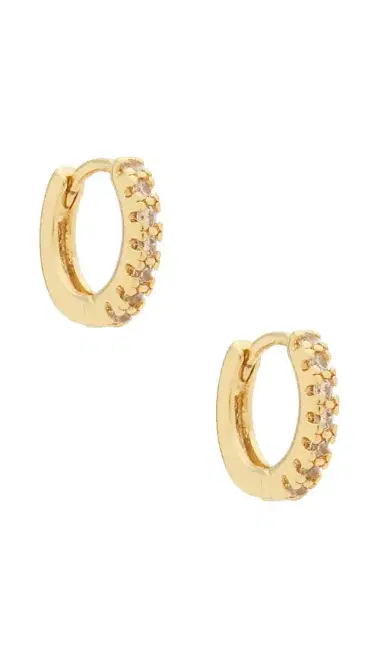 Natalie B Jewelry Lucy Micro Pave Huggy Hoop Earrings | Thumbnail 1 Natalie B Jewelry Lucy Micro Pave Huggy Hoop Earrings | Thumbnail 1