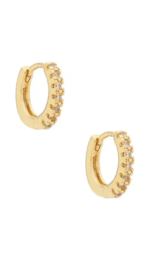 Natalie B Jewelry Lucy Micro Pave Huggy Hoop Earrings