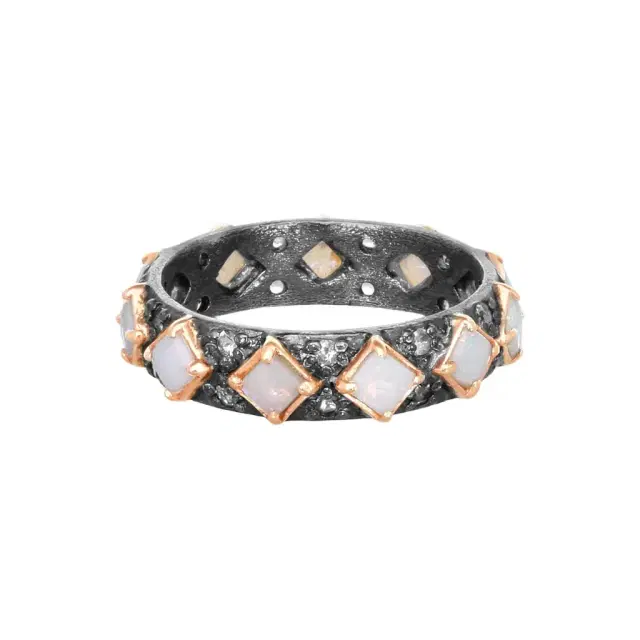 Armenta Armenta 14K Rose Gold & Blackened Sterling Silver Multi-Stone Ring Sz. 8 by The Solist