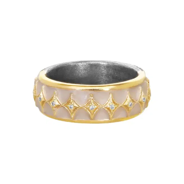 Armenta Armenta 14K Rose Gold Grey Sterling Silver Diamond Stack Band Ring Sz. 7 by The Solist