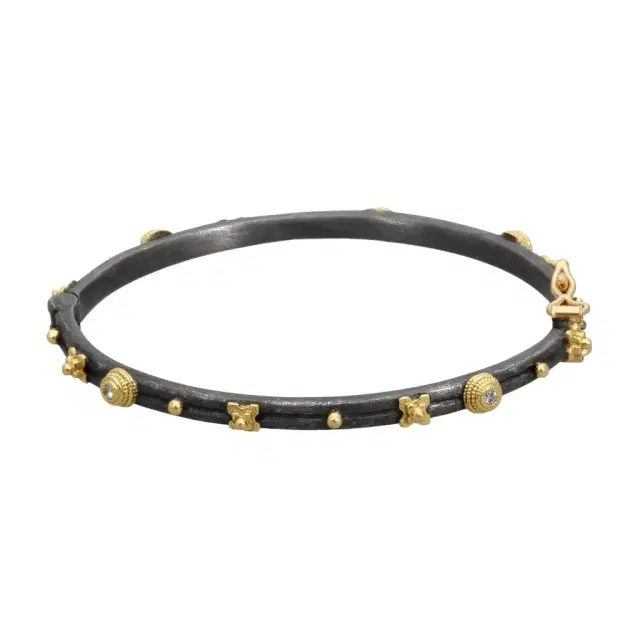 Armenta Armenta 18K Yellow Gold & Sterling Silver Multi-Gemstone Huggie Bracelet by The Solist