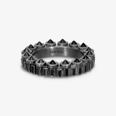 Armenta Armenta Grey Sterling Silver Black Sapphire Band Ring Sz. 6.5 by The Solist | Thumbnail 3