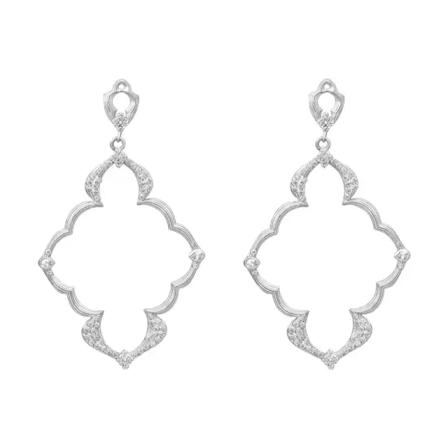 Armenta Armenta Grey Sterling Silver Multi-Gemstone Open Frame Dulcinea Earrings by The Solist