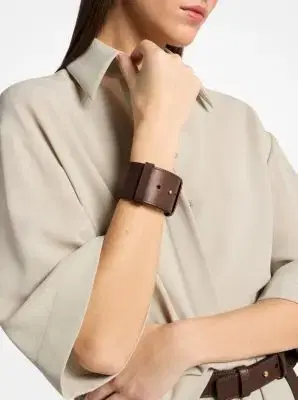 Michael Kors Collection Leather Cuff | Thumbnail 4