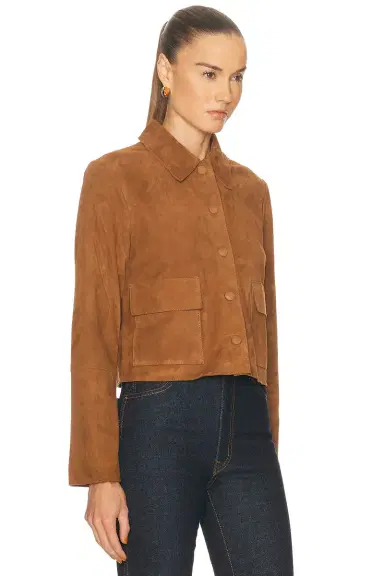 By Malene Birger Annie Cropped Suede Jacket | Thumbnail 3