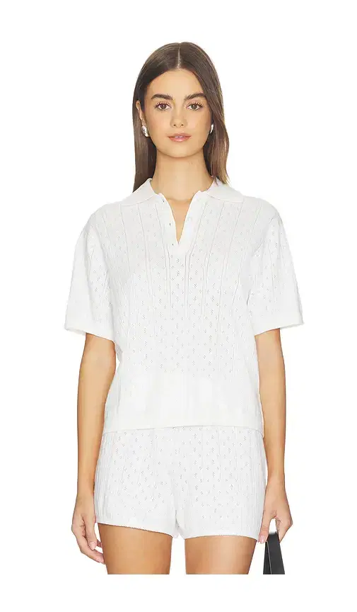 Soft Goat Pointelle Pique Top