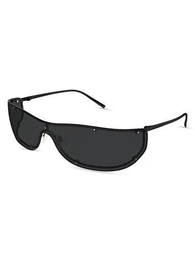Saint Laurent Men's 99MM Shield Sunglasses - Black | Thumbnail 1
