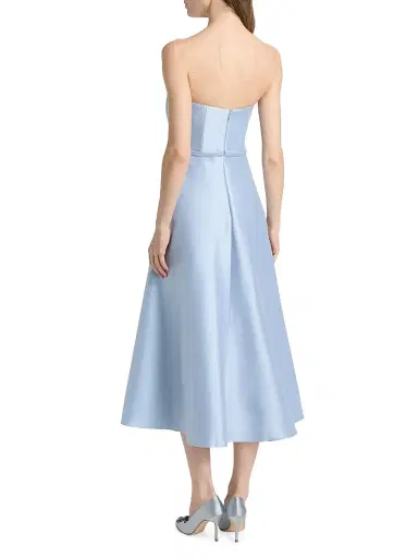 SACHIN & BABI Women's Darian Satin Strapless Cocktail Midi-Dress - Ice Blue - Size 8 | Thumbnail 5