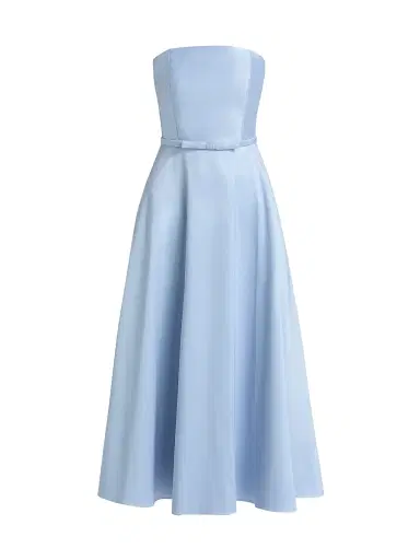 SACHIN & BABI Women's Darian Satin Strapless Cocktail Midi-Dress - Ice Blue - Size 8 | Thumbnail 1