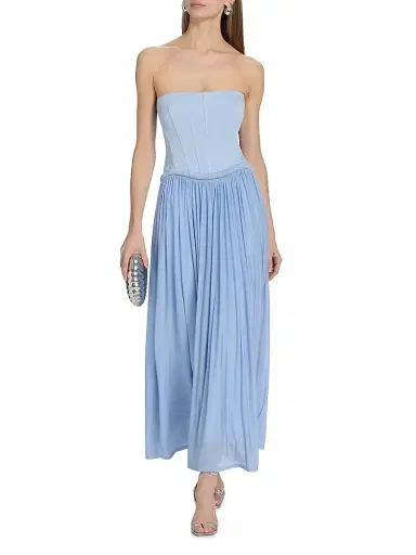Simkhai Women's Adalys Corset Ruched Maxi Dress - Tidepool - Size 12 | Thumbnail 2