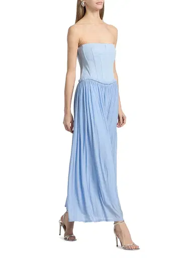 Simkhai Women's Adalys Corset Ruched Maxi Dress - Tidepool - Size 12 | Thumbnail 4