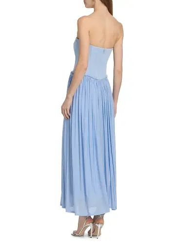 Simkhai Women's Adalys Corset Ruched Maxi Dress - Tidepool - Size 12 | Thumbnail 5