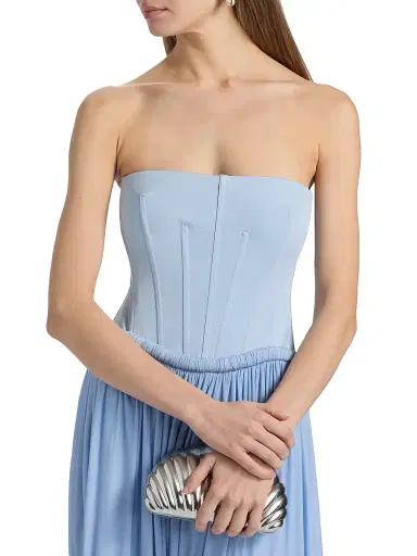 Simkhai Women's Adalys Corset Ruched Maxi Dress - Tidepool - Size 12 | Thumbnail 6