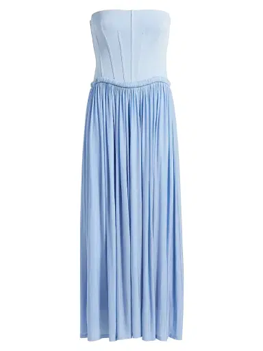 Simkhai Women's Adalys Corset Ruched Maxi Dress - Tidepool - Size 12 | Thumbnail 1