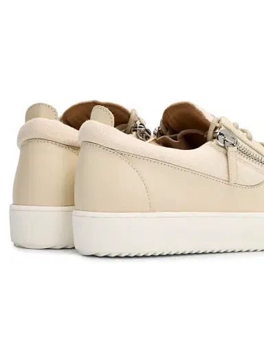 Giuseppe Zanotti Men's Double-Zip Low-Top Sneakers - Yogurt | Thumbnail 3 Giuseppe Zanotti Men's Double-Zip Low-Top Sneakers - Yogurt | Thumbnail 3