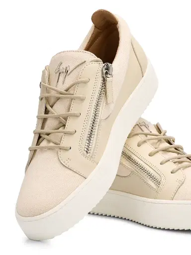 Giuseppe Zanotti Men's Double-Zip Low-Top Sneakers - Yogurt | Thumbnail 5 Giuseppe Zanotti Men's Double-Zip Low-Top Sneakers - Yogurt | Thumbnail 5