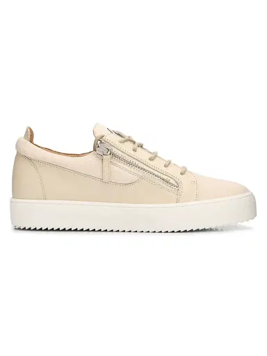 Giuseppe Zanotti Men's Double-Zip Low-Top Sneakers - Yogurt | Thumbnail 1 Giuseppe Zanotti Men's Double-Zip Low-Top Sneakers - Yogurt | Thumbnail 1