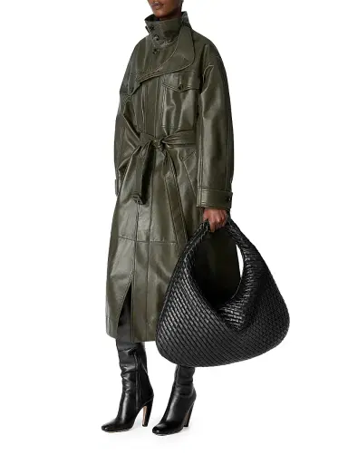 Bottega Veneta Women's Veneta Maxi Intrecciato Leather Hobo Bag - Black Brass | Thumbnail 3