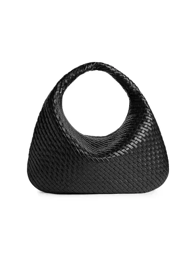 Bottega Veneta Women's Veneta Maxi Intrecciato Leather Hobo Bag - Black Brass | Thumbnail 1