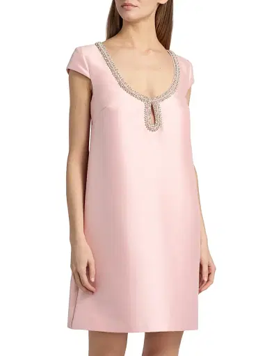 BADGLEY MISCHKA Women's Mikado Embellished Neck Cocktail Dress | Thumbnail 3