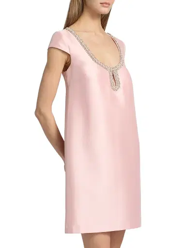 BADGLEY MISCHKA Women's Mikado Embellished Neck Cocktail Dress | Thumbnail 4