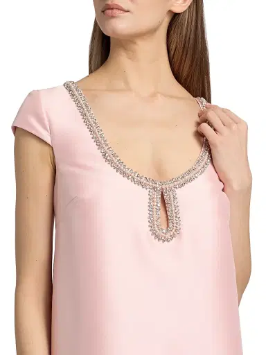 BADGLEY MISCHKA Women's Mikado Embellished Neck Cocktail Dress | Thumbnail 6