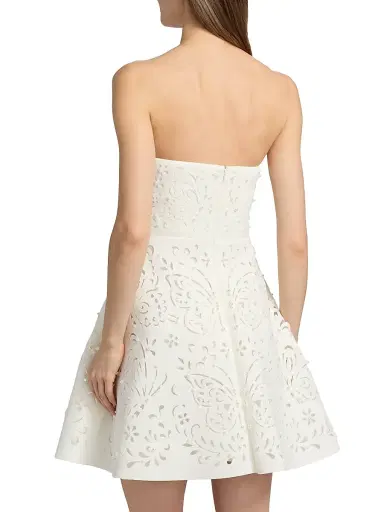 BADGLEY MISCHKA Women's Butterfly Cut-Out Embellished Strapless Scuba Cocktail Dress | Thumbnail 5 BADGLEY MISCHKA Women's Butterfly Cut-Out Embellished Strapless Scuba Cocktail Dress | Thumbnail 5