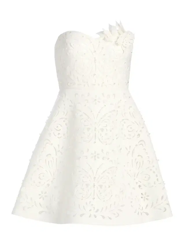 Badgley Mischka Women's Butterfly Cut-Out Embellished Strapless Scuba Cocktail Dress - Light